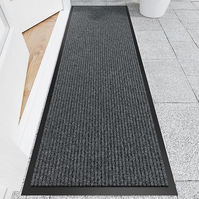 Front Door Mat, 4' x 8' Heavy Duty Indoor Outdoor Door Mat for Entryway