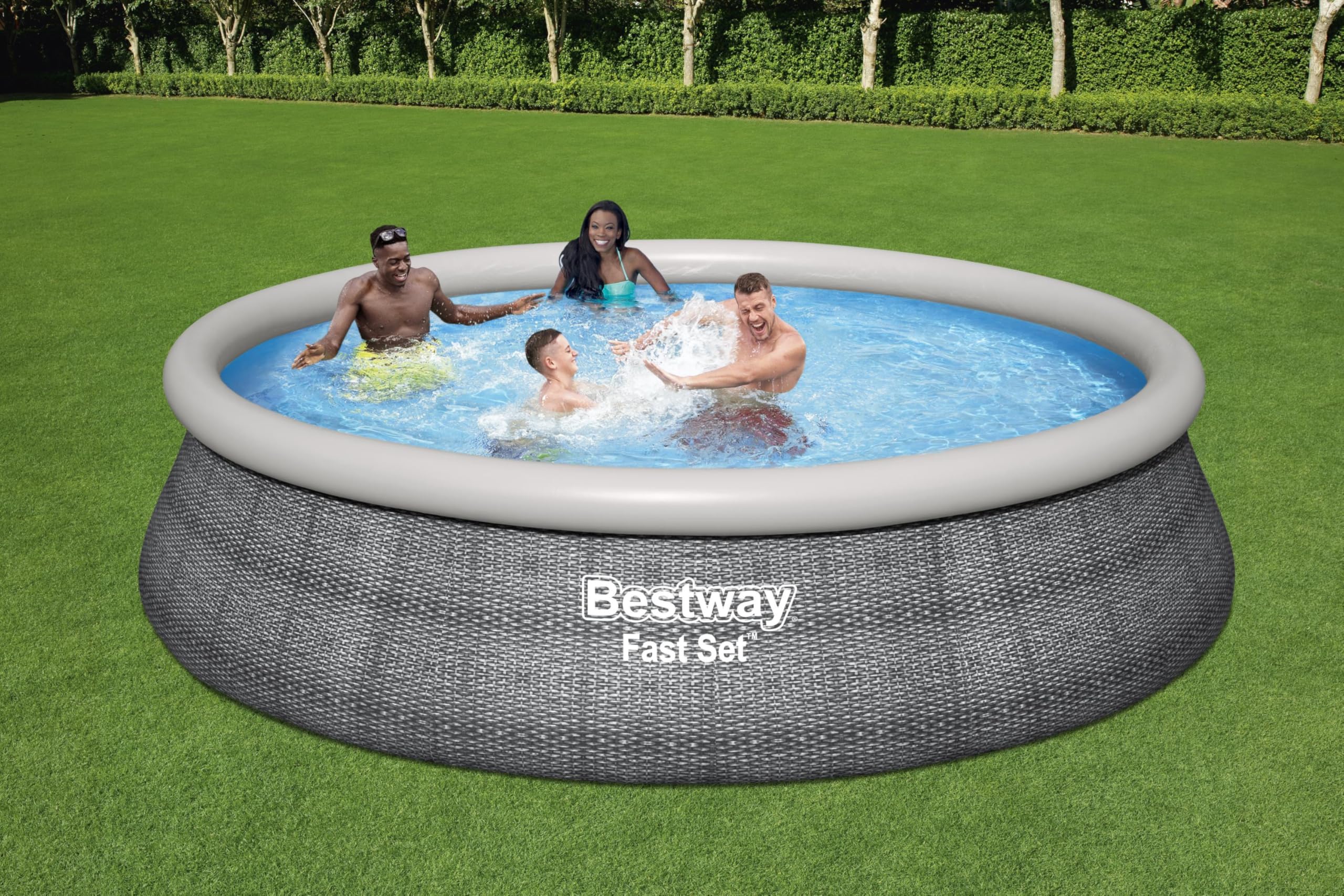 Fast Set™ 15 Foot Round Inflatable Pool Set