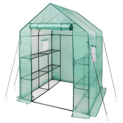 Walk-in Greenhouse Kit for Outdoors with Durable PE Cover and Observation Windows