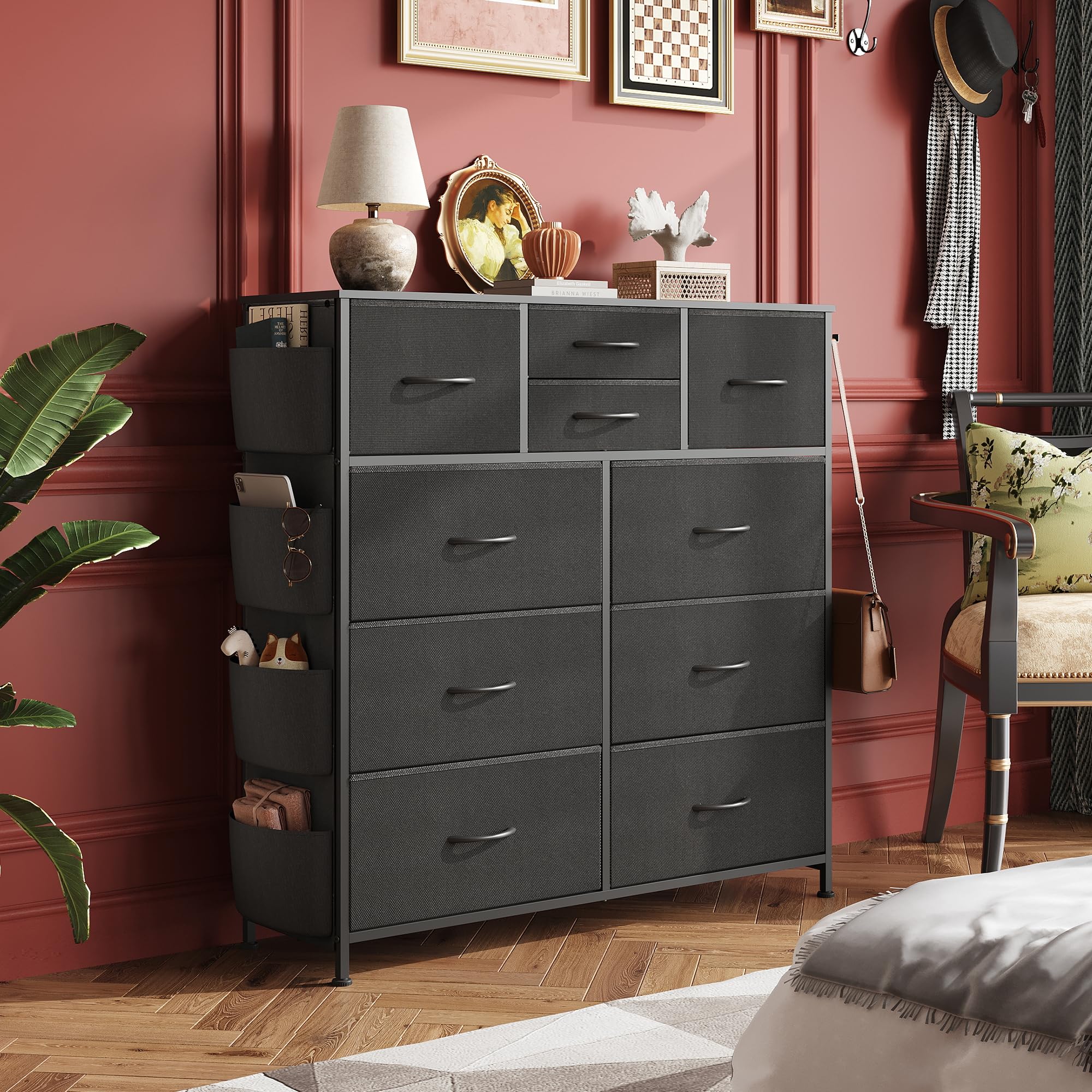 Dresser for Bedroom with 10 Drawers, Fabric Dresser Chest of Drawers