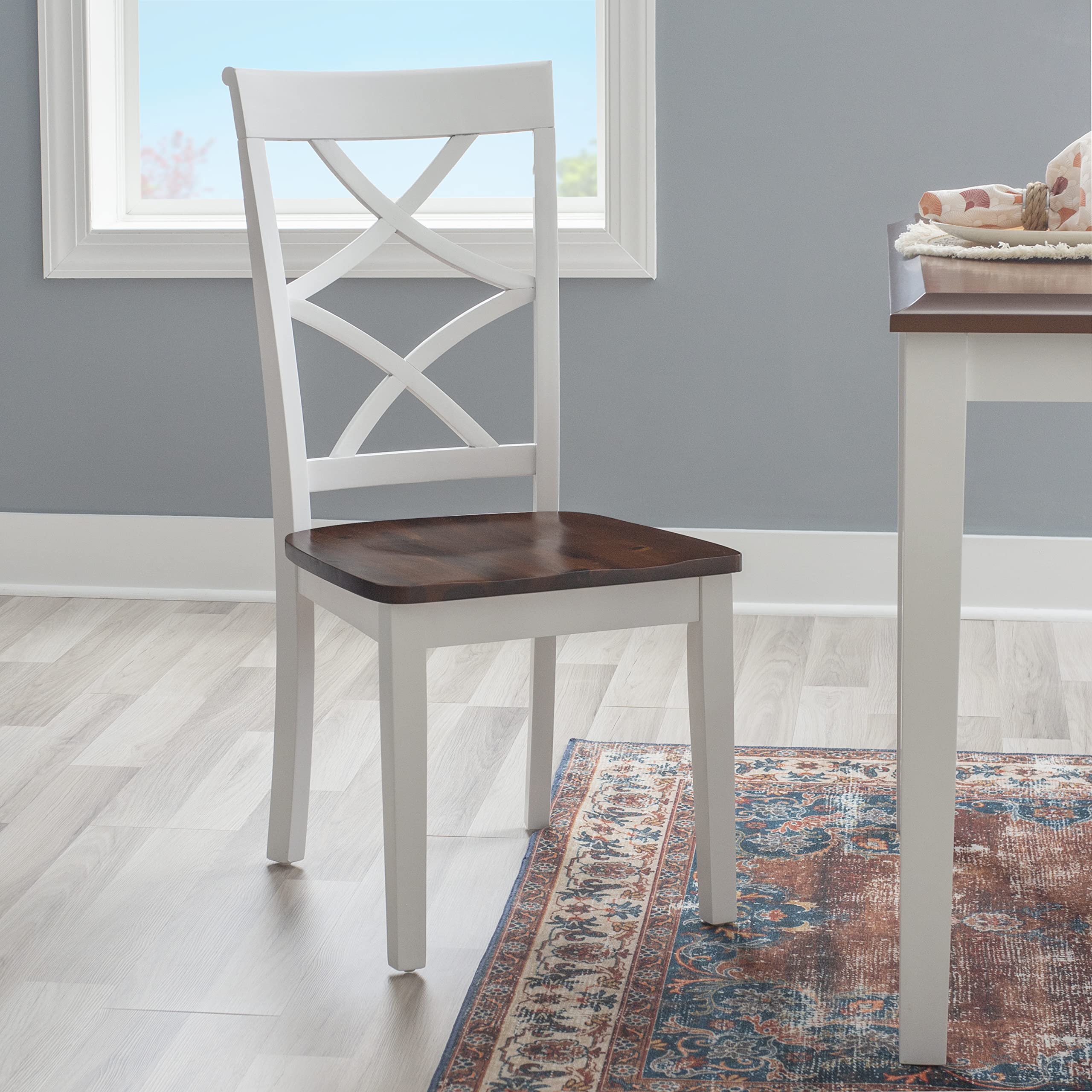 5 Piece Harrison Dining Set, Cherry/White