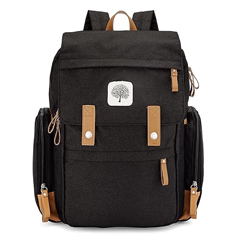 Large Diaper Bag with Insulated Pockets, Stroller Straps and Changing Pad -"Birch Bag"