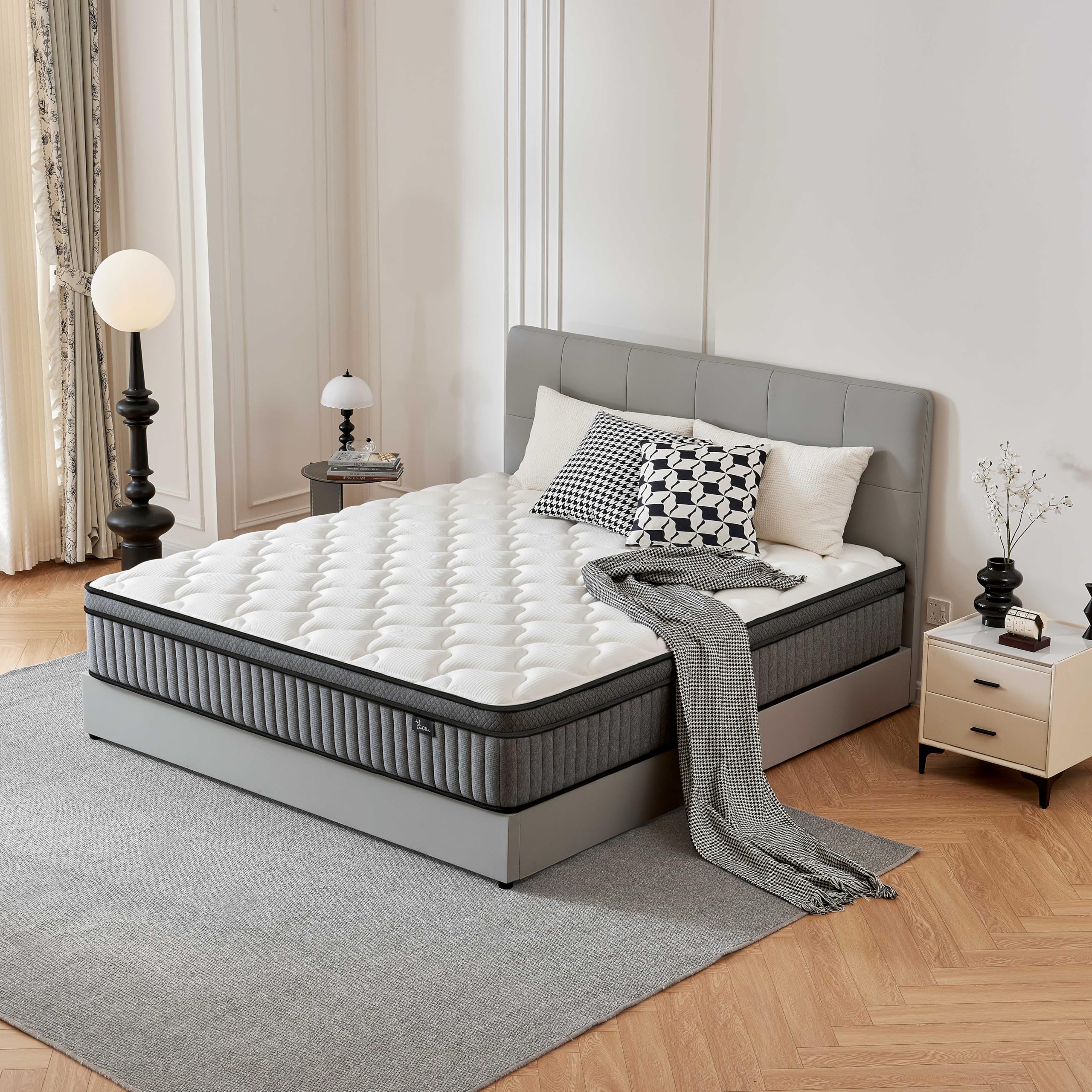 Full Size Mattress 12 Inch Hybrid Mattress - Memory Foam & Individually Pocket Coils