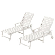 Outdoor Chaise Lounge Chairs Set of 2, 79'' Oversized HDPS Chaise Lounger,