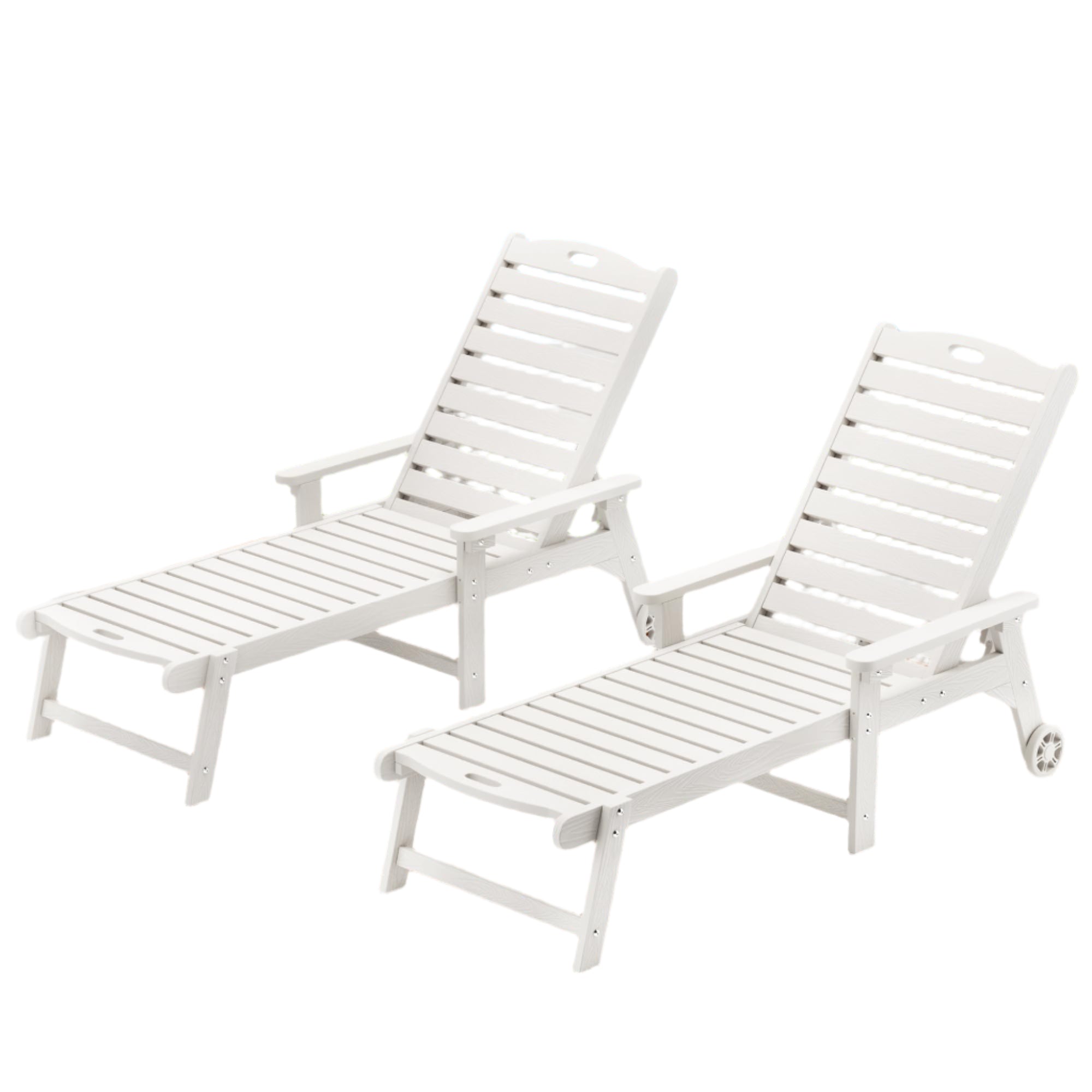 Outdoor Chaise Lounge Chairs Set of 2, 79'' Oversized HDPS Chaise Lounger,