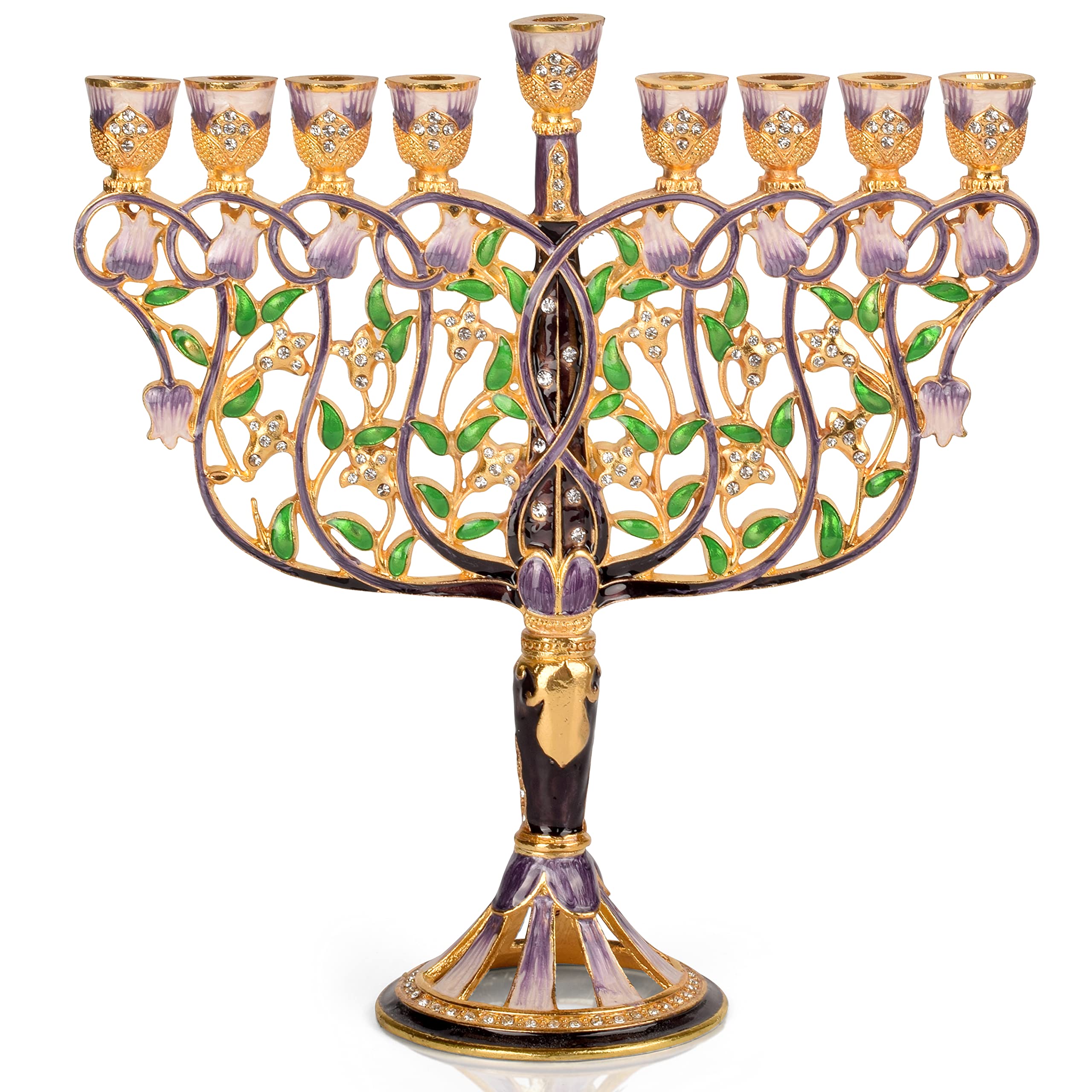 Tree of Life Hanukkah Menorah, Fits All Standard Chanukah Candles