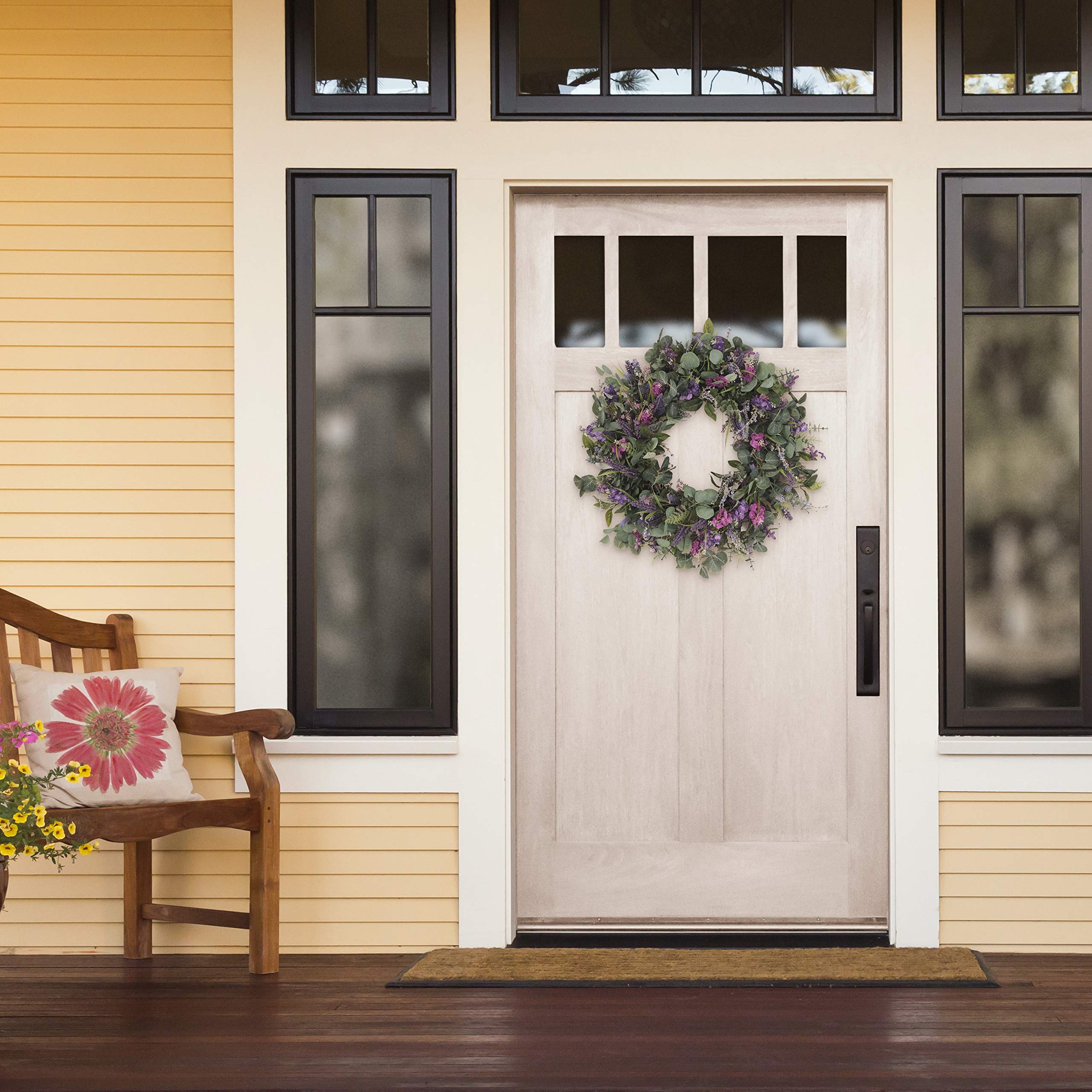 30" Artificial Lavender and Eucalyptus Floral Spring Door Wreath