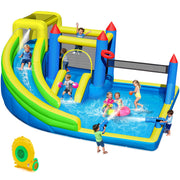 7-in-1 Inflatable Water Slide, Big Water Bounce House for Kid Backyard