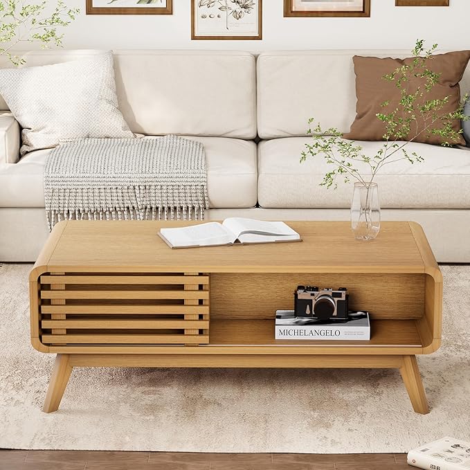 Lift Top Coffee Table with Storage,Mid Century Modern Coffee Table, Farmhouse