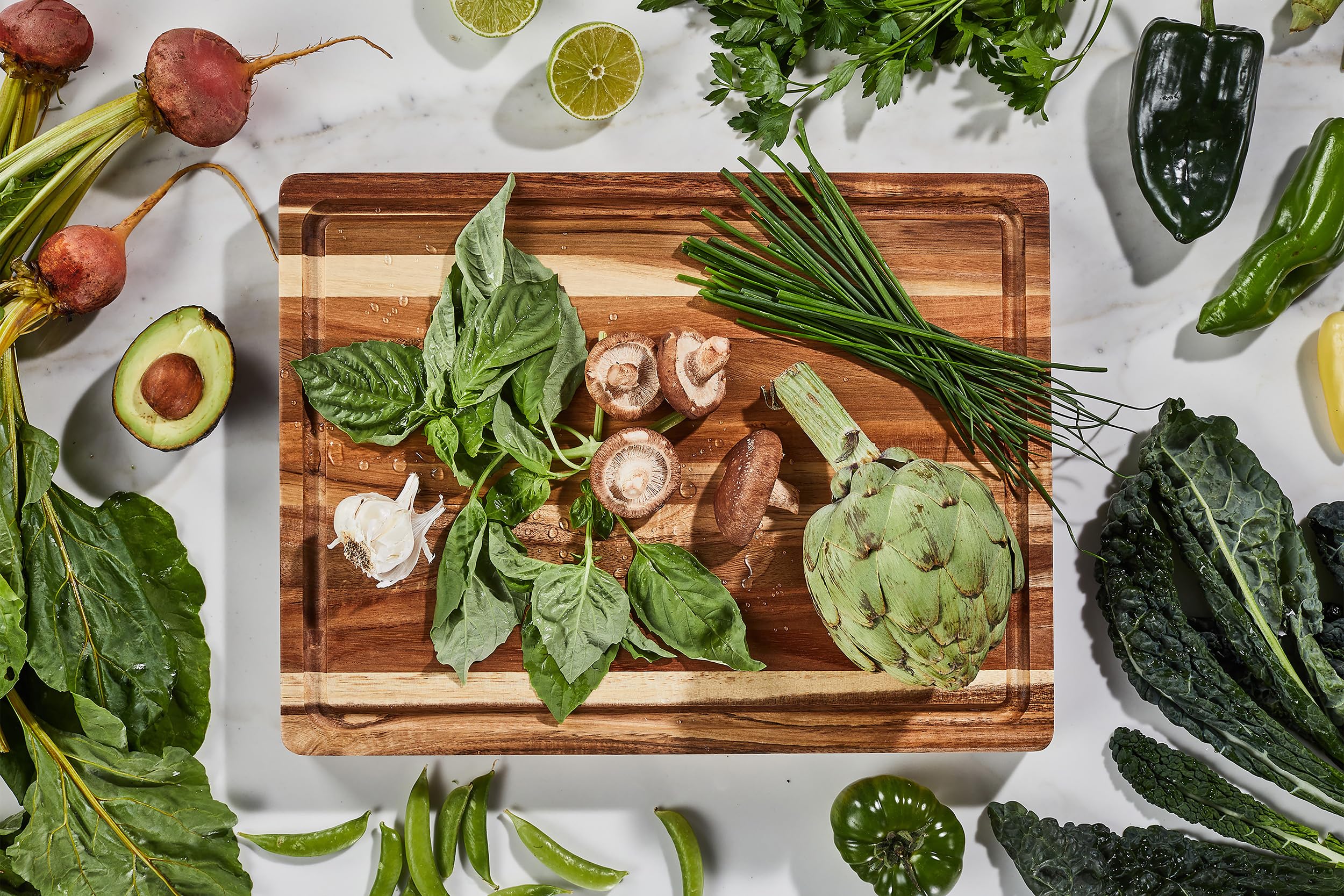 Thick Sustainable Acacia Wood Cutting Board for Kitchen with Juice Groove