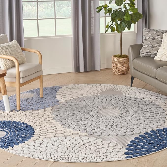 Aloha Indoor/Outdoor Multicolor 6' x 9' Area -Rug, Easy -Cleaning, Non Shedding