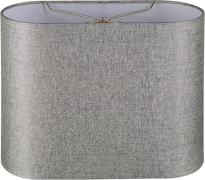 37041A Transitional Oval Hardback Shaped Spider Construction Lamp Shade in Off-White