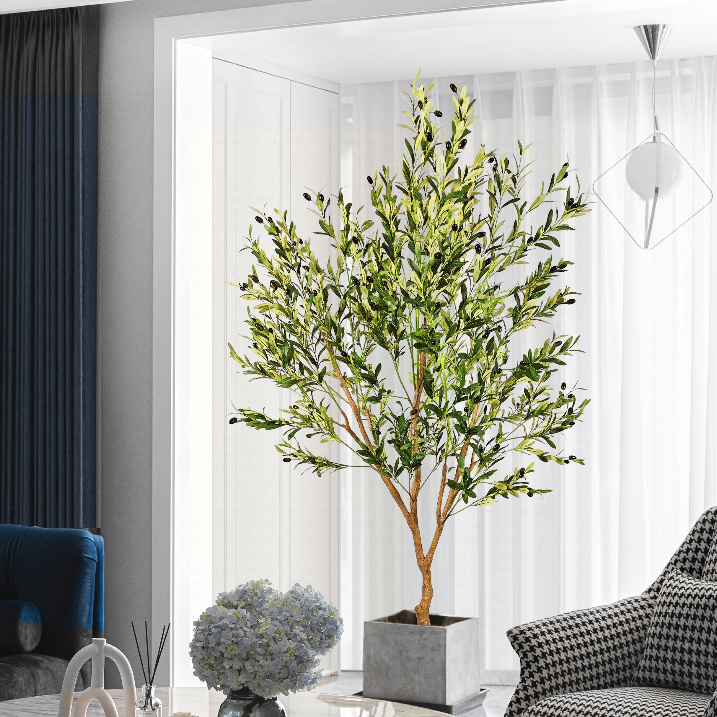 Faux Olive Tree Fake Olive Tree Olive Trees Artificial Indoor 7 Feet (84 inches) Realistic Potted