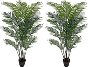 Pair 5' Artificial Tropical Palm Plants with Nursery Pots