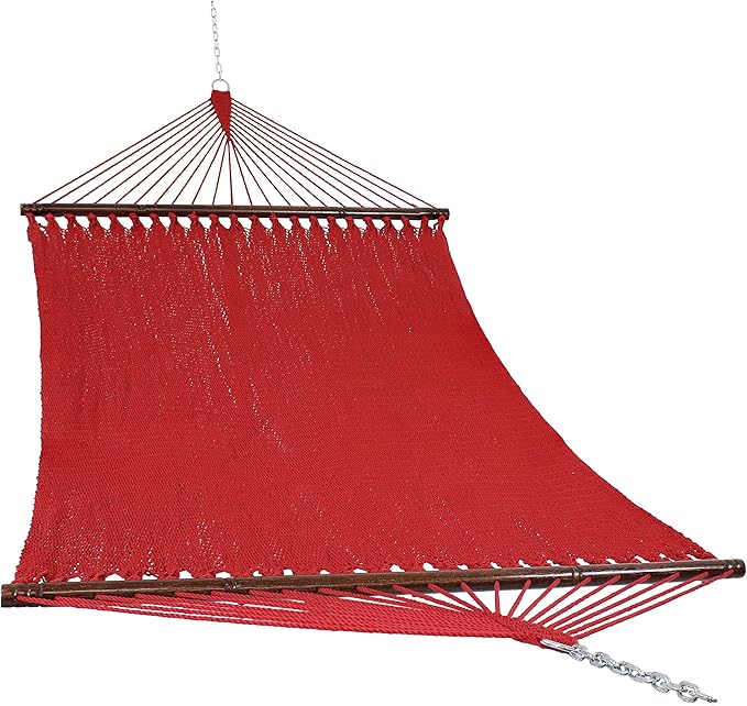 Soft-Spun Polyester Rope Double Hammock for Outside - 600-Pound Weight