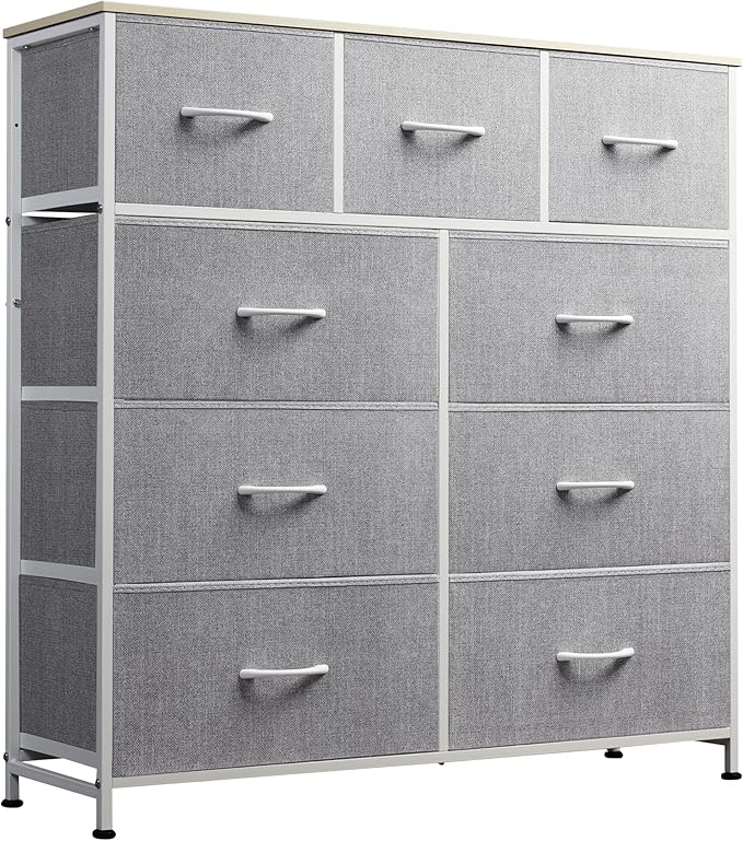 9-Drawer Dresser, Fabric Storage Tower for Bedroom, Hallway, Entryway