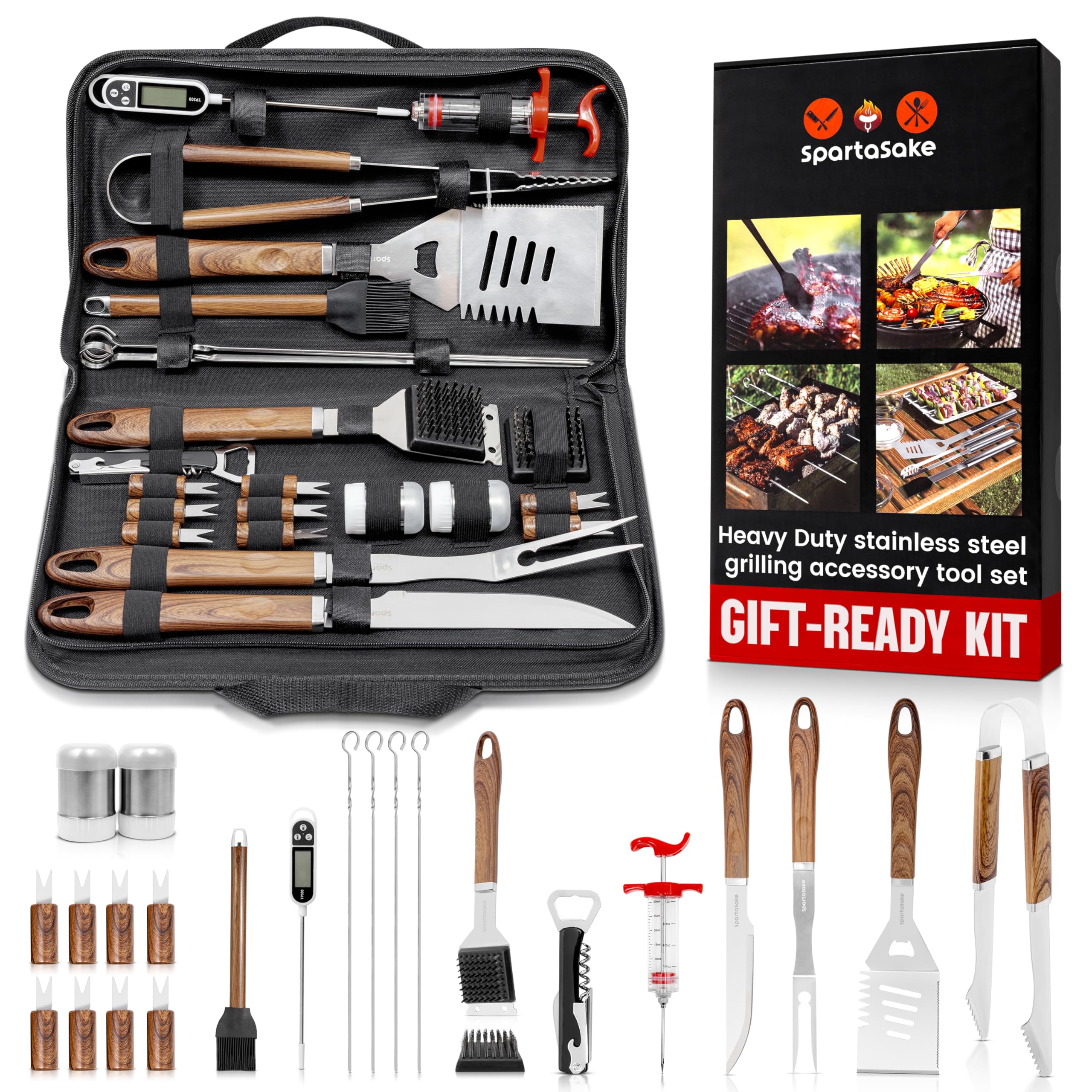 Grilling Accessories - Stainless Steel Barbecue Grill Tools Accessories kit Spatula