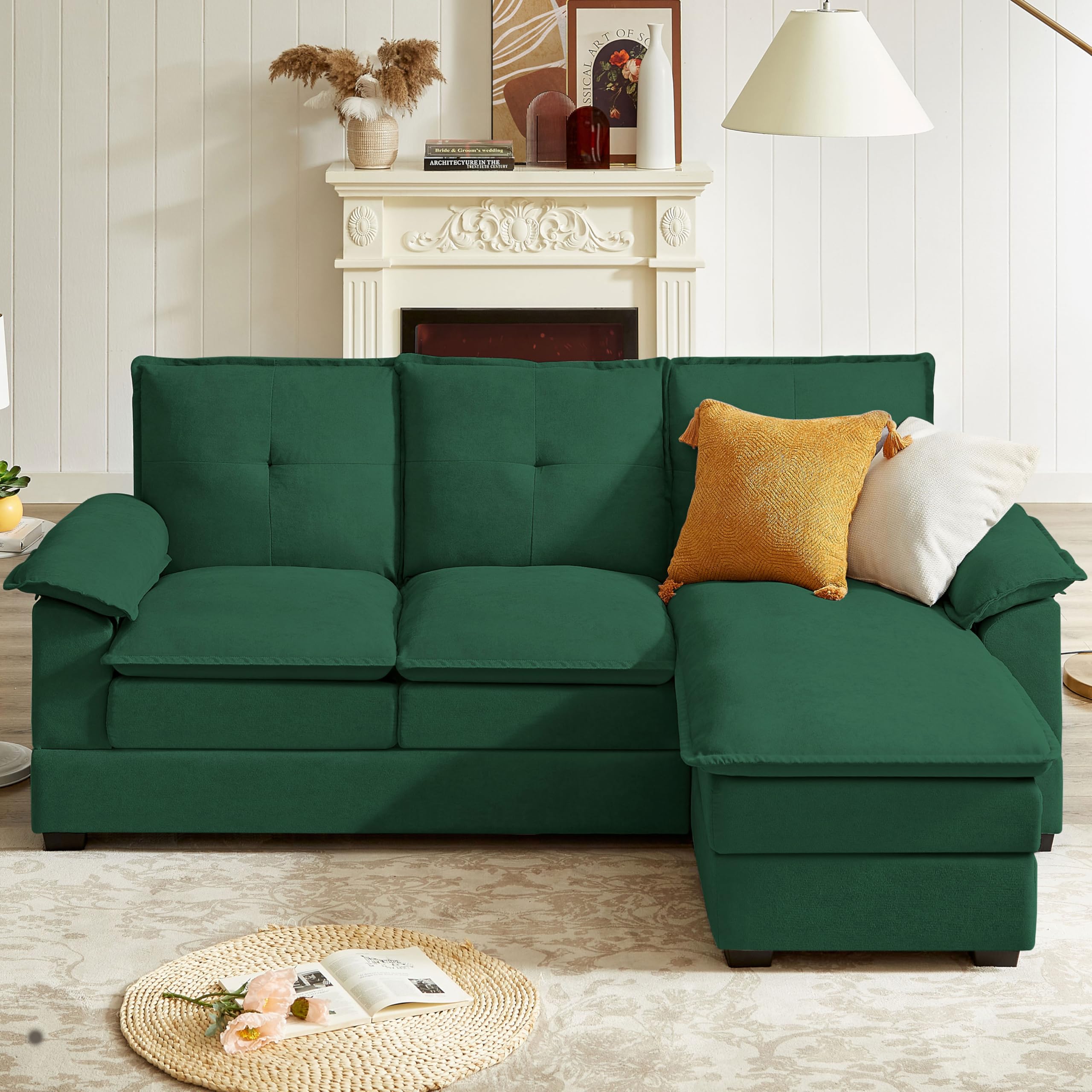 82" Convertible Sectional Sofa, L-Shaped Comfy Cloud Couch