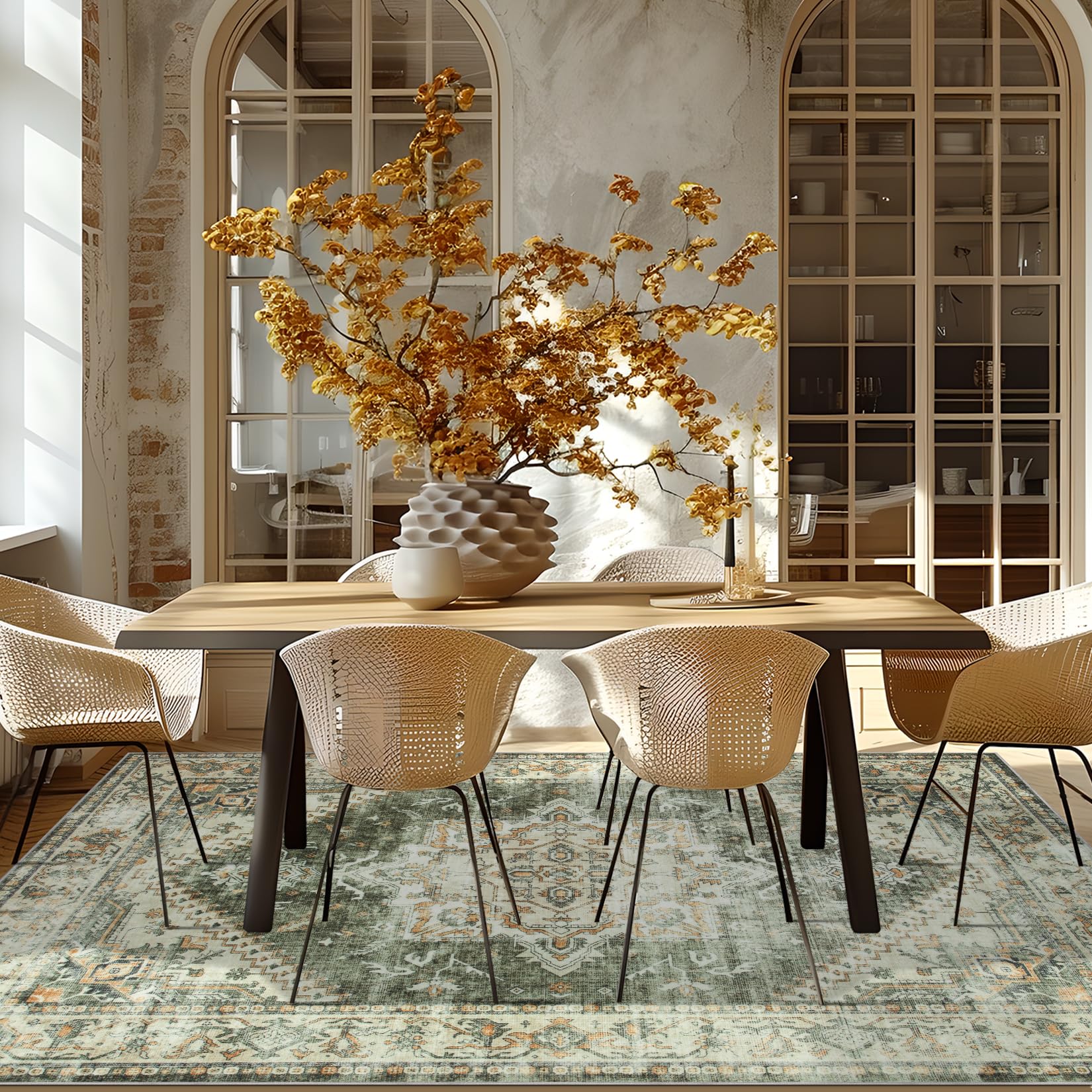 8x10 Area Rugs Washable Rug: Lagre Soft Living Room Rug Anti-Skid Indoor Floor Thin