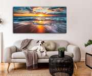 Ocean Wall Art for Living Room, Large Coastal Beach Canvas Wall Decor for Bedroom