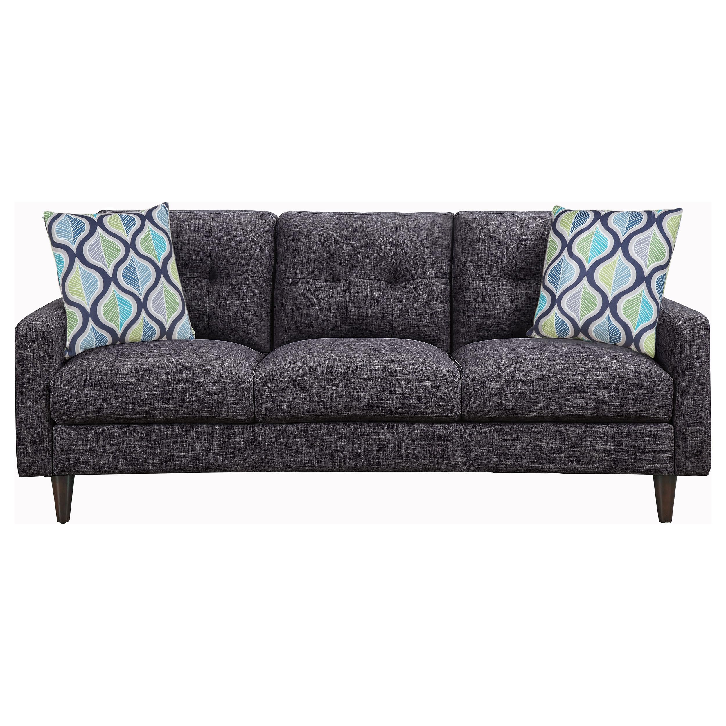 Watsonville - Upholstered Stationary Sofa with Track Arm, Button-Tufted Seat Backs