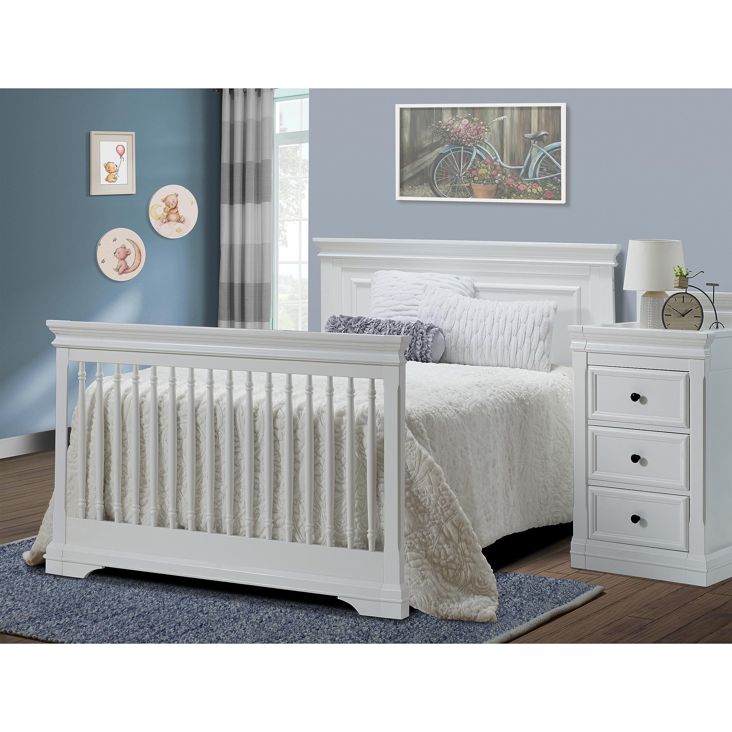 Furniture Portofino Crib, Classic 4-in-1 Convertible Crib