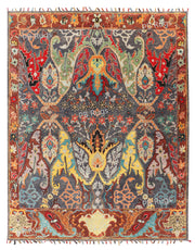 William Morris Old Ikat Elegant Design Grey Handmade Traditional Oriental