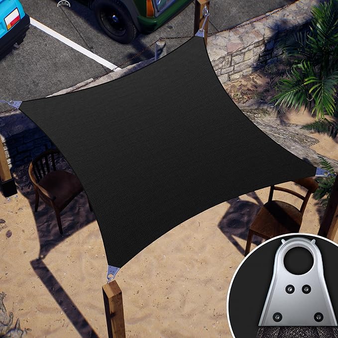 Super Ring 16' x 20' Beige Rectangle Sun Shade Sail, Commercial Grade UPF50 Canopy