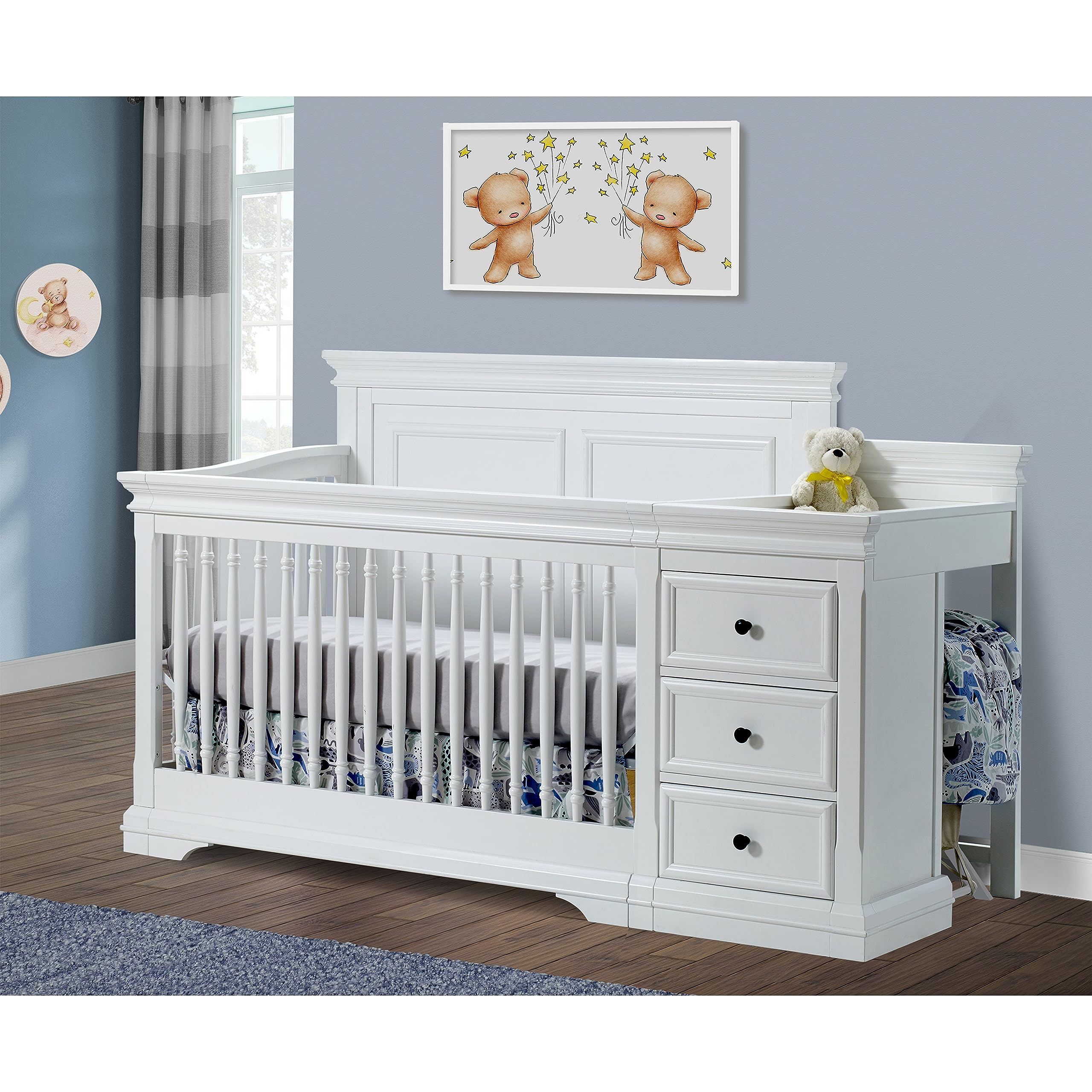 Furniture Portofino Crib, Classic 4-in-1 Convertible Crib