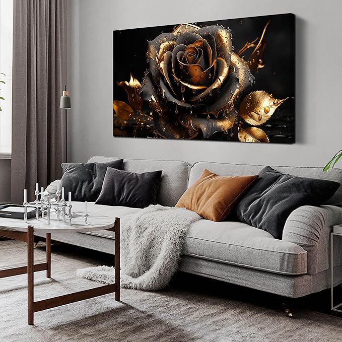 Abstract Wall Art for Bedroom Black Canvas Wall Decor for Living Room Modern Picture