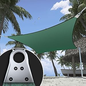 Heavy Duty 12' x 16' Beige Sun Shade Rectangle Shade Sail