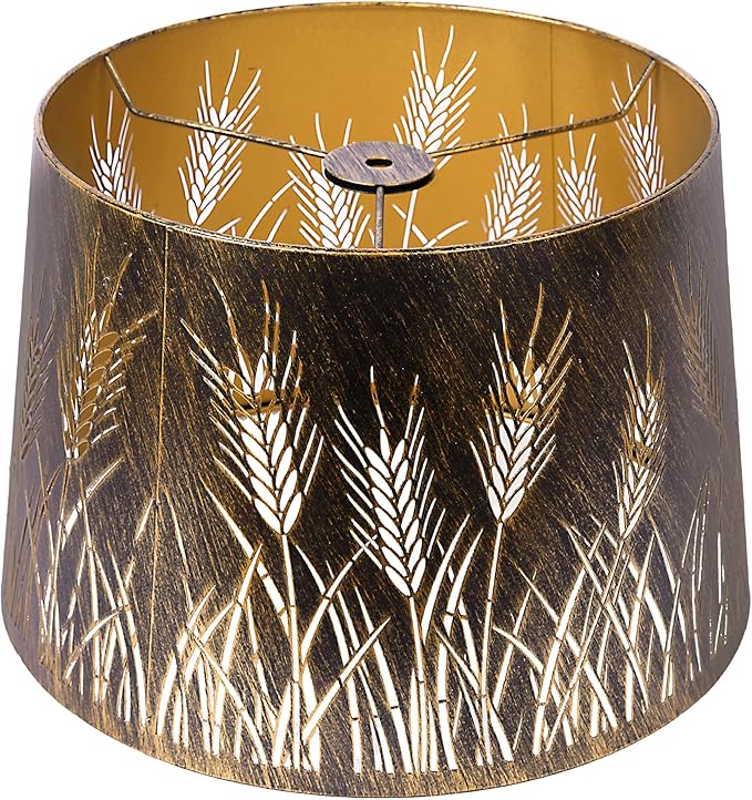 Lampshade, ALUCSET Drum Metal Lamp Shade for Table Lamp,10" Top x 12" Bottom x