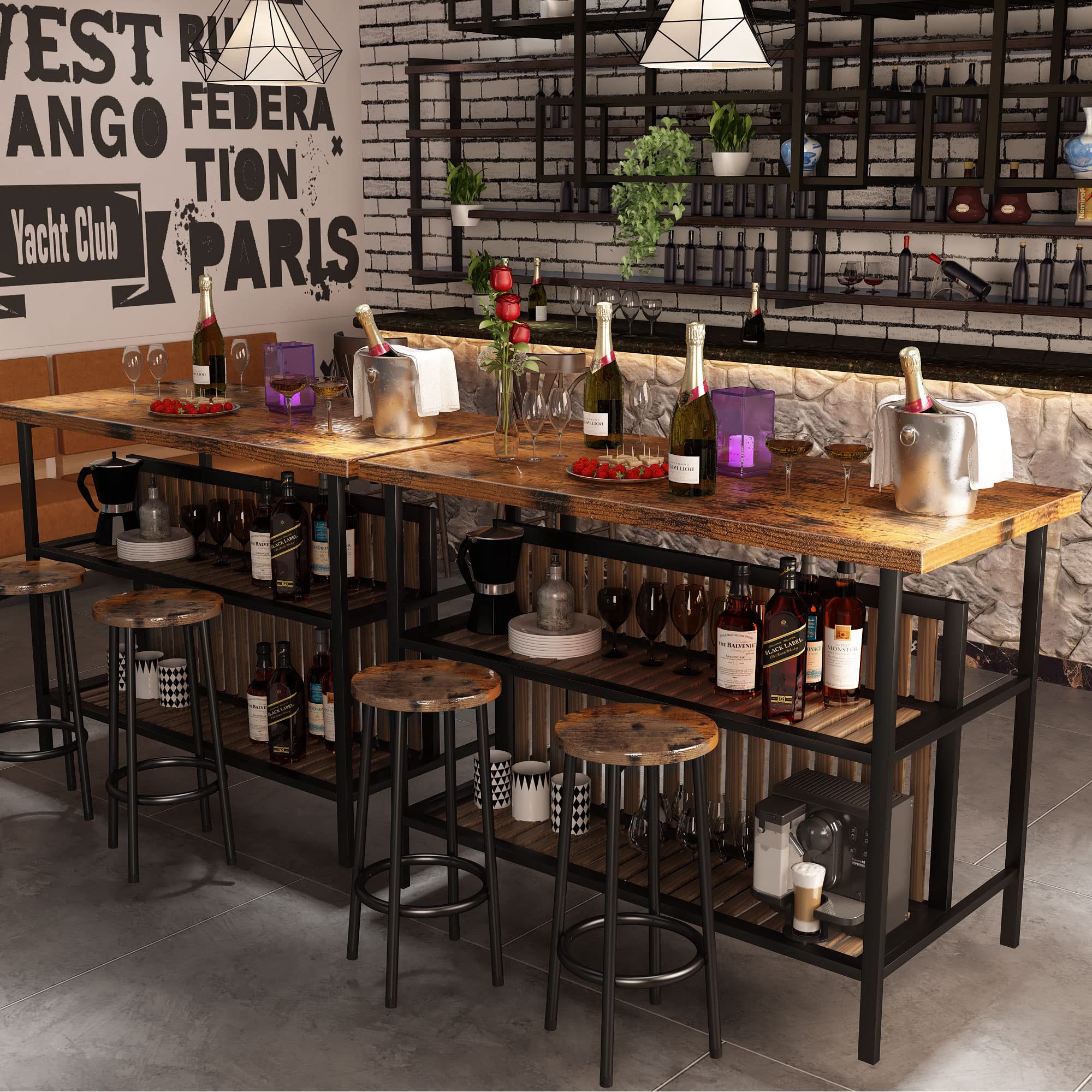 Grant Park Trestle Table for Dining Room with Self Storing Leaf