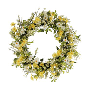 30" Artificial Dogwood and Daisy Floral Spring Door Wreath