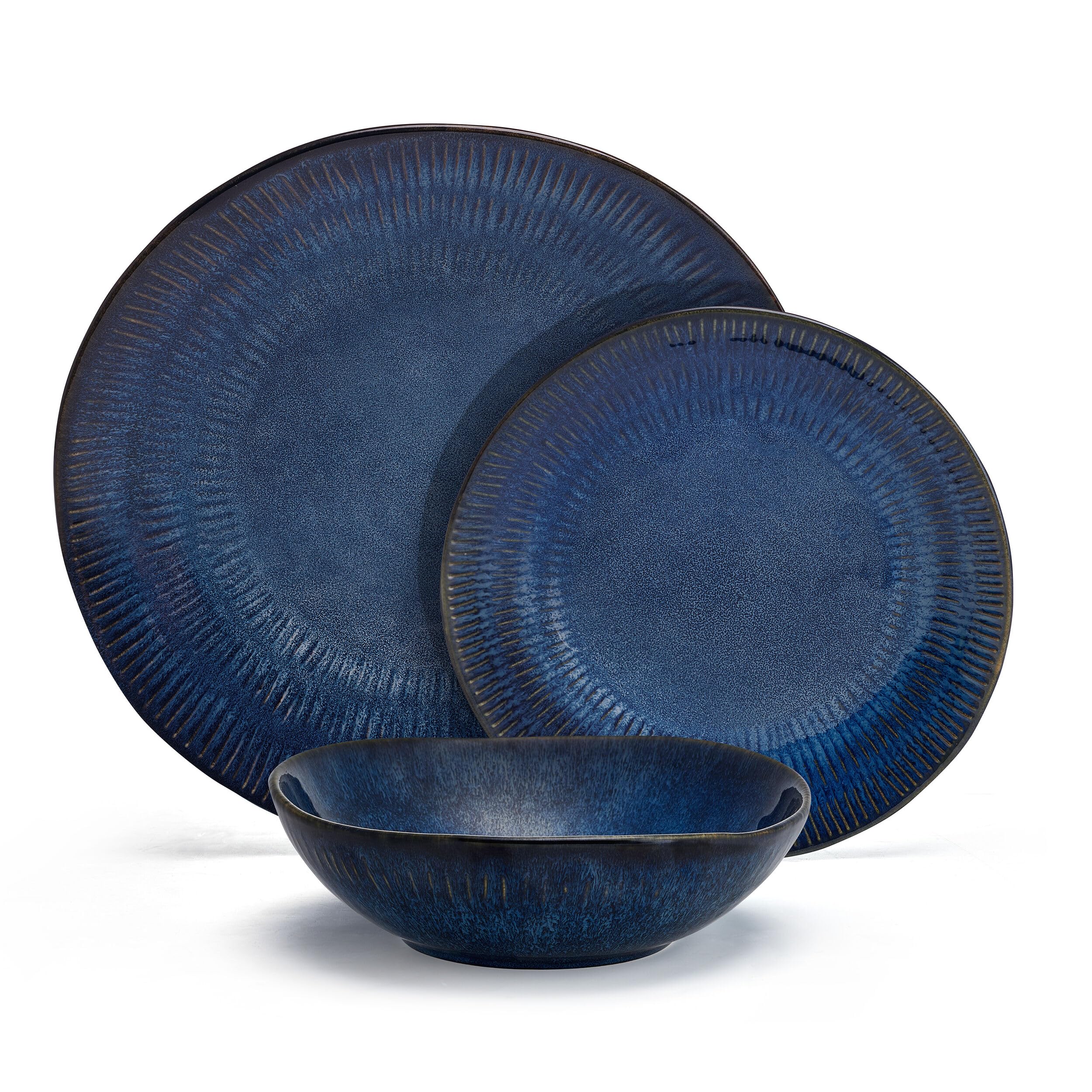 Racheal 12 Piece Dinnerware Set, Service for 4, Blue