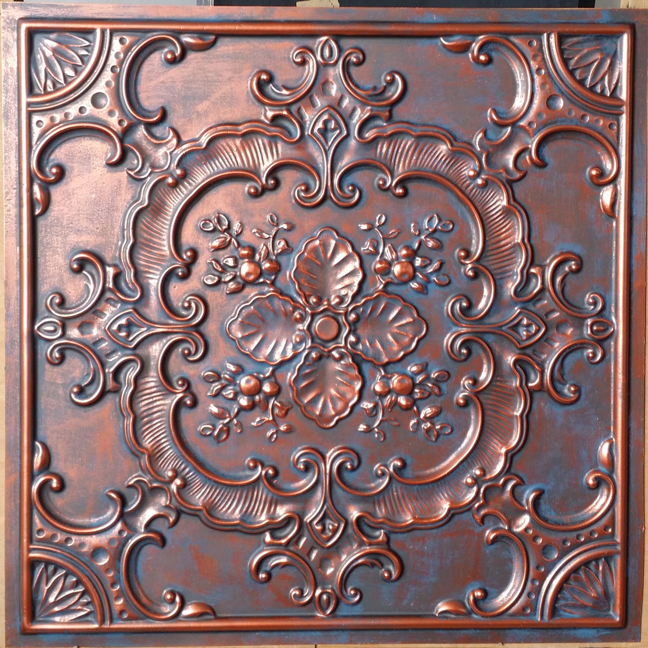 Ceiling Tiles Faux tin Paint Antique Copper Restaurant Decor Wall Panels PL19 10pcs/lot