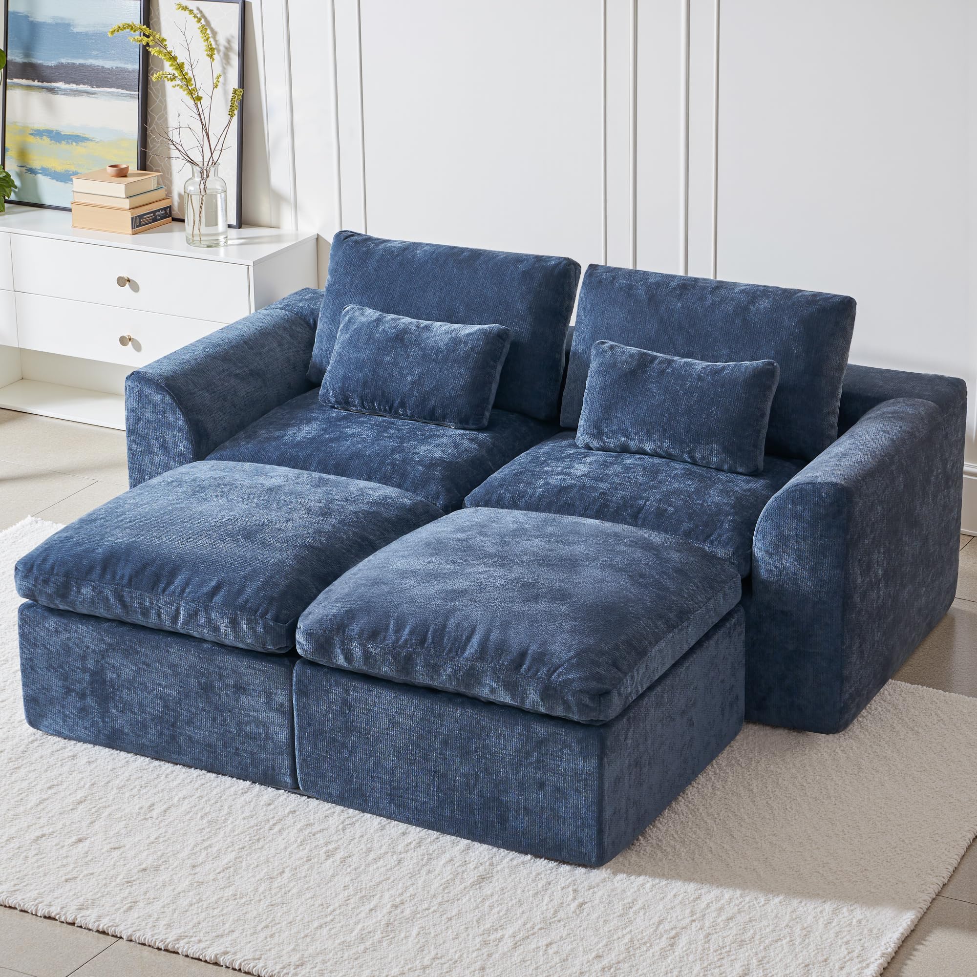 Sectional Cloud Couch - 120'' Soft Modular Sectional Sofa