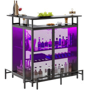 L-Shaped Home Bar Unit with LED Light APP Control