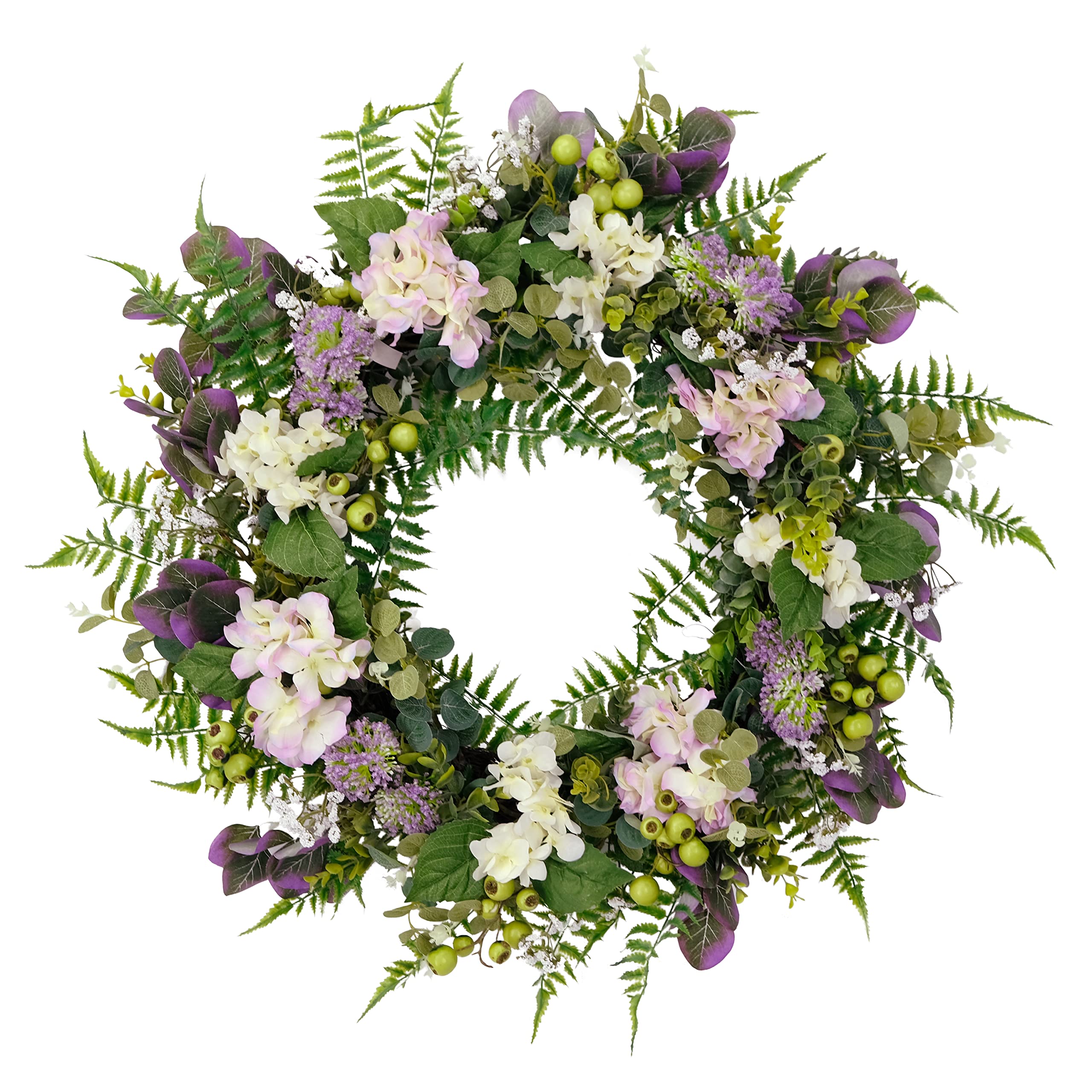 30'' Artificial Hydrangea Floral Spring Door Wreath, Multicolor (2601-W30)