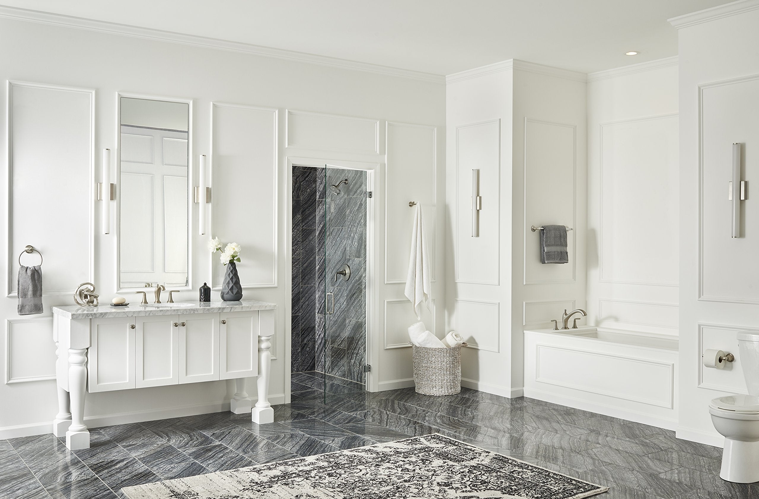 Northcott Tub & Shower Trim Kit (Valve Not Included), 1-Handle, Brushed Nickel Finish