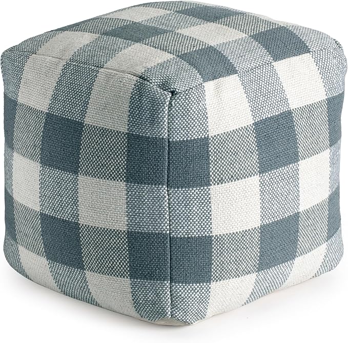 Mountain Square Pouf , 20" x 20" x 20", B&W Geometric