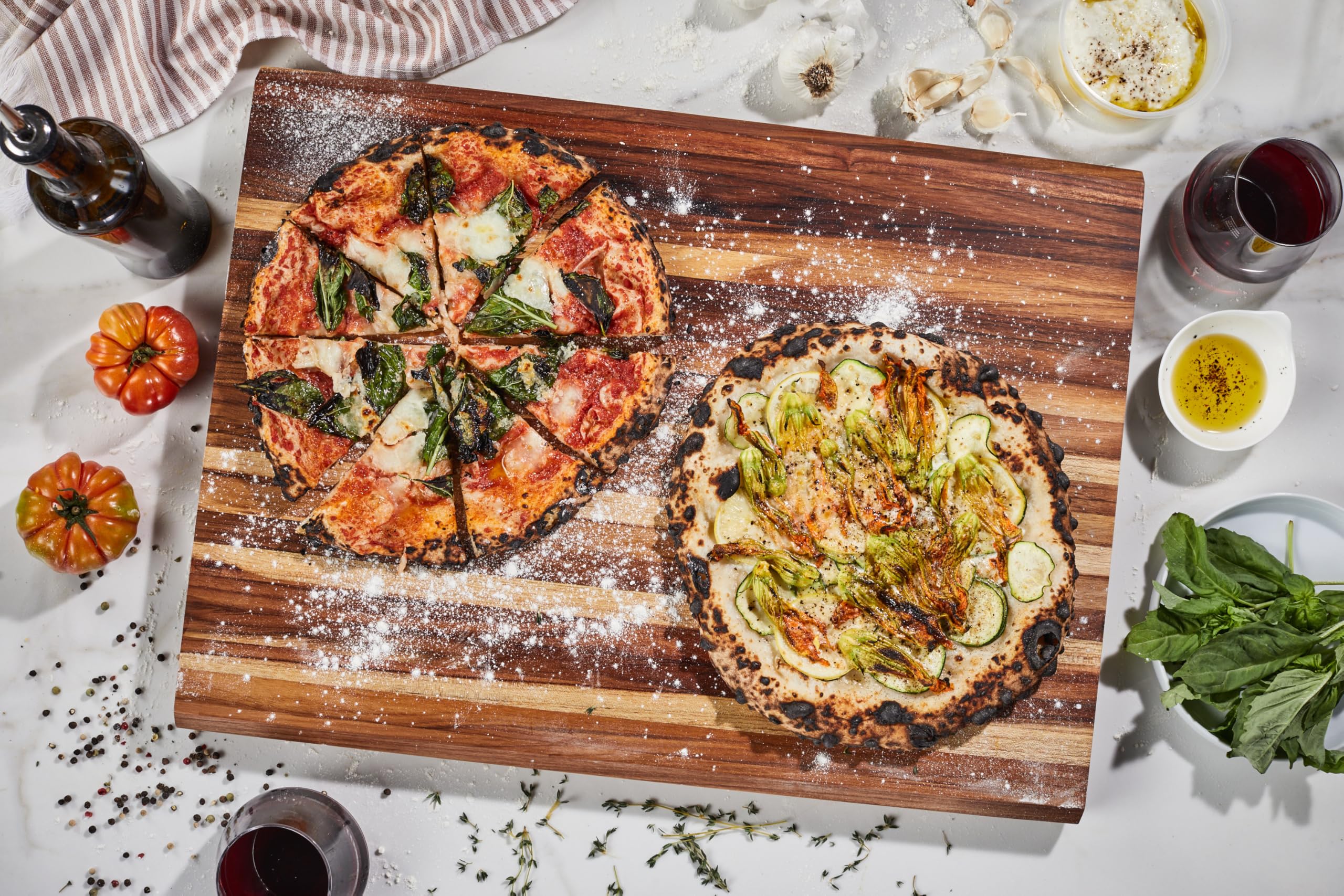 XXL Thick Edge Grain Teak Wood Cutting Board for Kitchen with Juice Groove