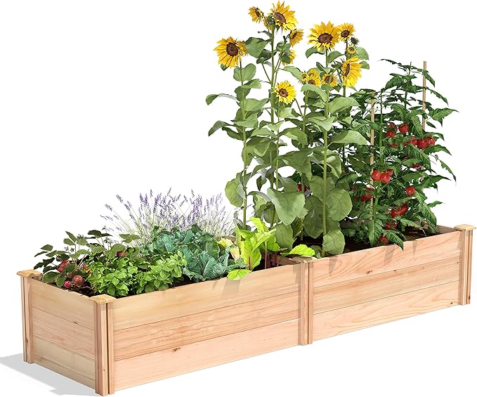 Premium Cedar Raised Garden Bed, 2' x 4' x 16.5" - Made in USA with North American