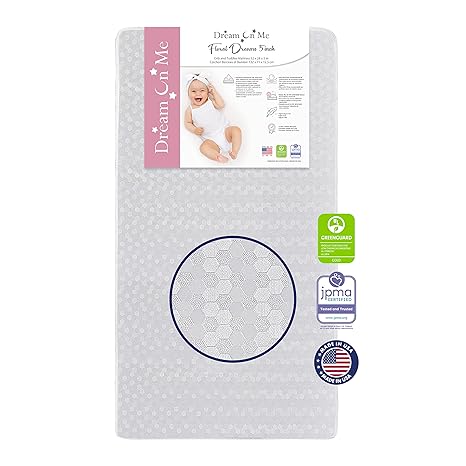 Snooze Firm Fiber Baby Crib Mattress in Grey, Greenguard Gold and JPMA Certified