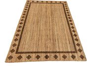 Handwoven Jute Area Rug, Diamond Design, Multiple Sizes, Natural