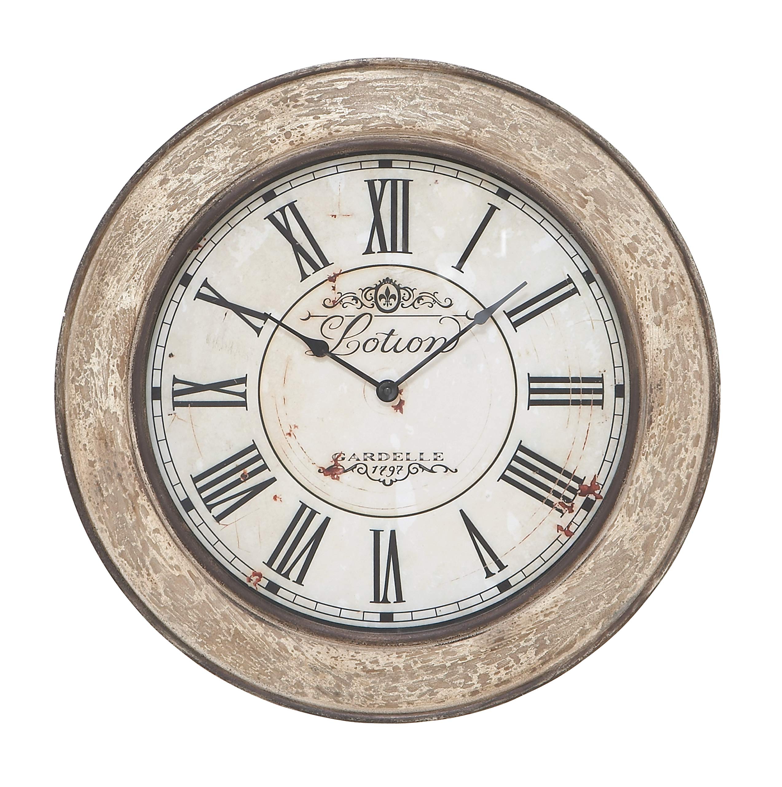 Wooden Decorative Wall Clock - Distressed 24" x 2" x 24" for Home and Room