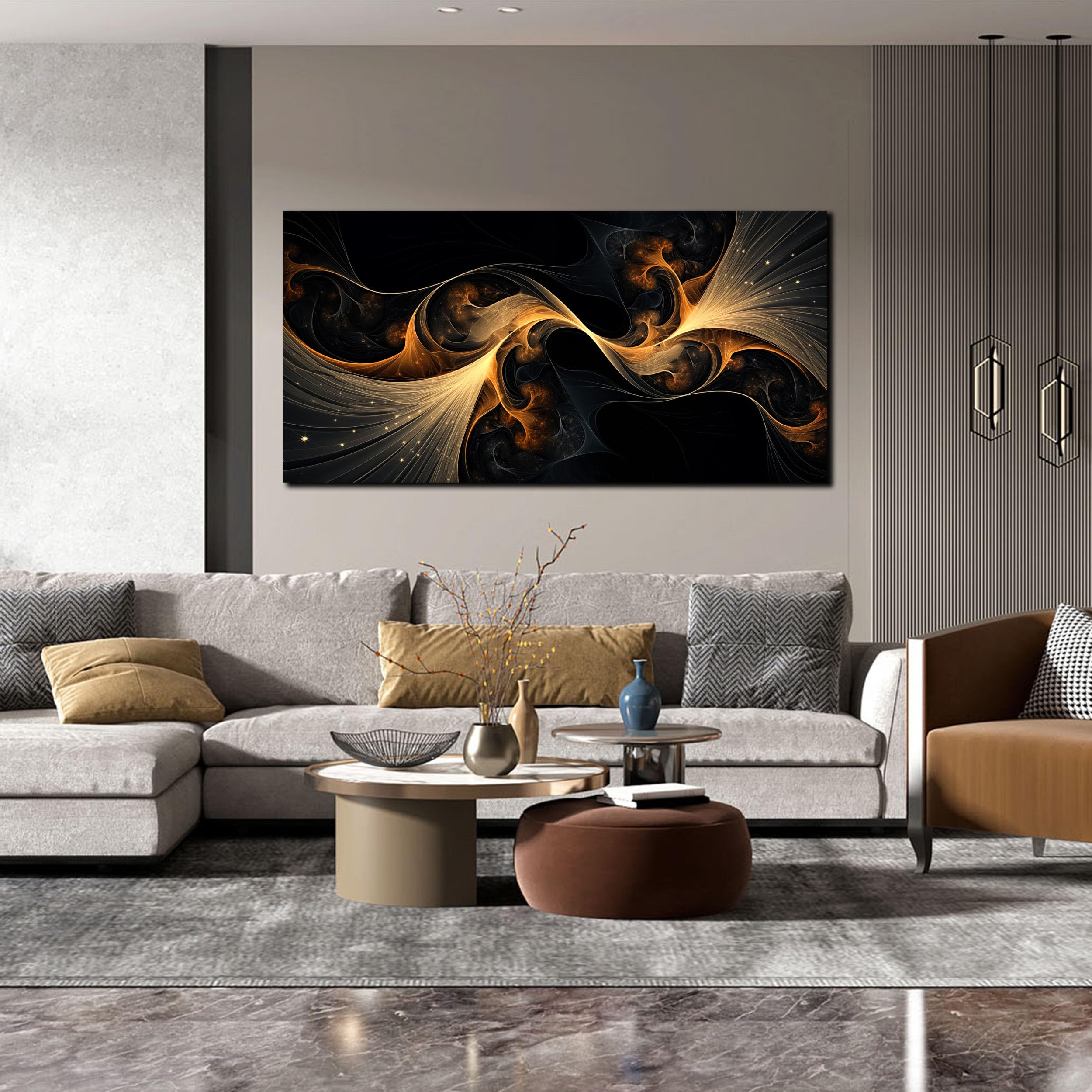 Abstract Wall Art for Bedroom Black Canvas Wall Decor for Living Room Modern Picture
