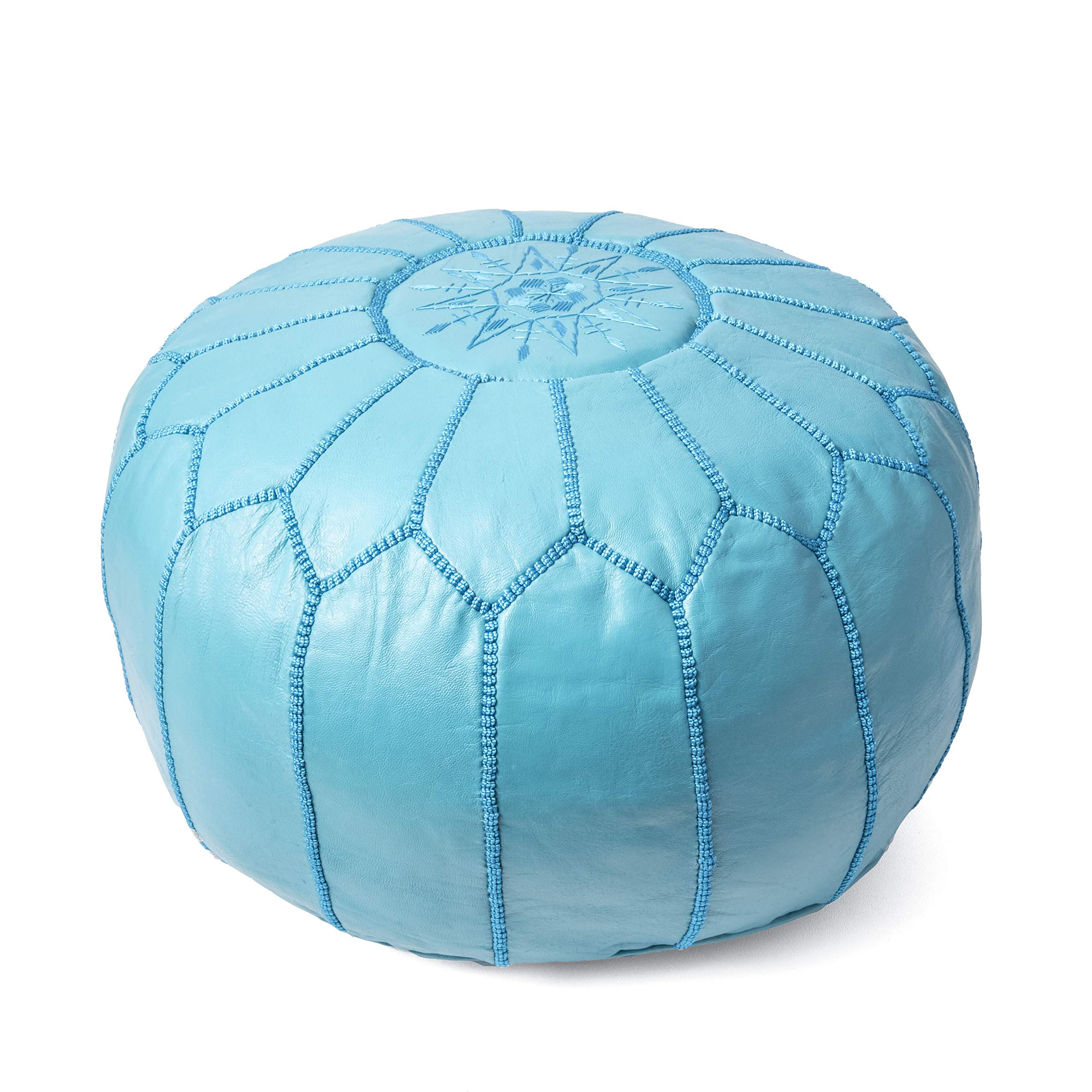 Handmade Moroccan Leather Filled Ottoman Pouf