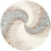 Rugs.com Soft Touch Shag Collection Round Rug – 6 Ft Round Khaki Shag Rug Perfect for Kitchens, Dining Rooms