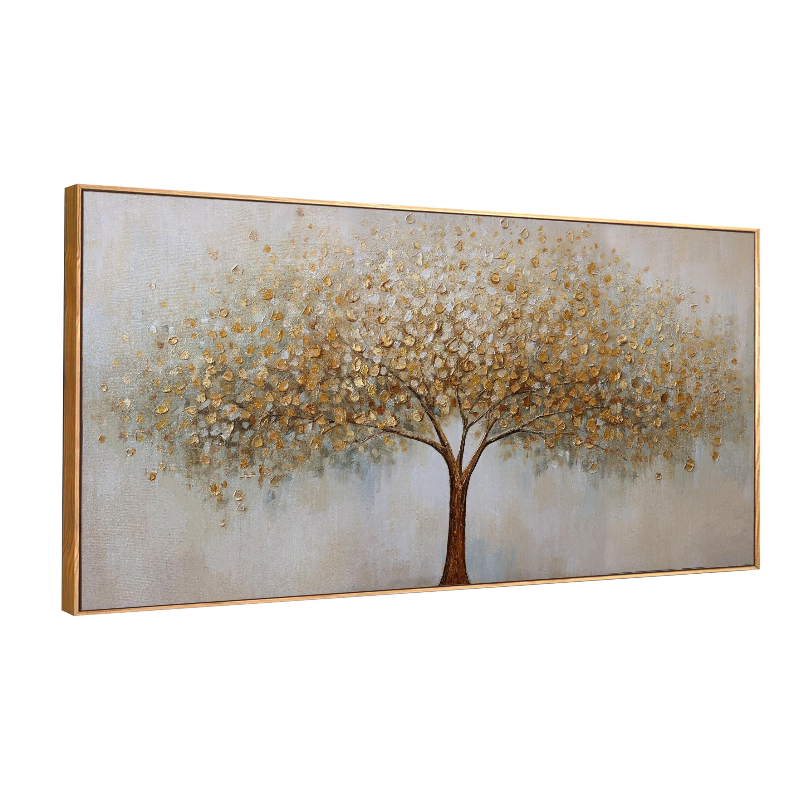 Tree of Life Wall Art Abstract Framed Modern Artwork Canvas Painting Textured Tree Pictures Wall Decor Home Decor Wall Ready to Hang for Bedroom Living Room Size 20"x40"